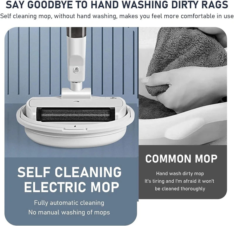 Handheld Cordless Hard Floor Sweeper Vacuum Cleaner Wireless Electric Mop Cleaner Automatic  2 in 1 Wet & Dry Home Cleaner