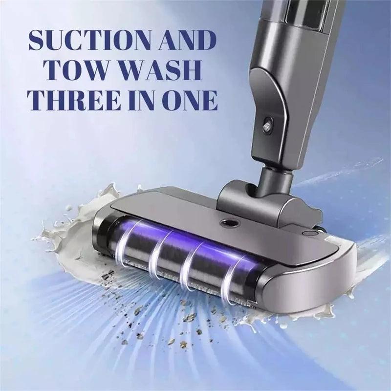 Handheld Cordless Hard Floor Sweeper Vacuum Cleaner Wireless Electric Mop Cleaner Automatic  2 in 1 Wet & Dry Home Cleaner