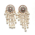 Unique Exaggerated Women Exotic Style Ethnic Bridal Bride Kundan Earrings Pearls Indian Bahubali Drop Earrings Fashion Jewelry