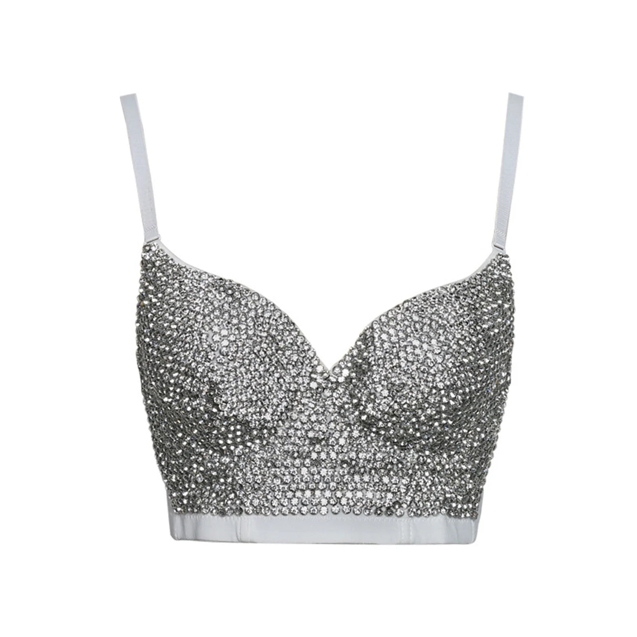 Irene Tinnie Hand-Made Pearls Jewel Diamond Bralet Women Bustier Bra Wedding Party Night Club Corset Cropped Top Vest Plus Size