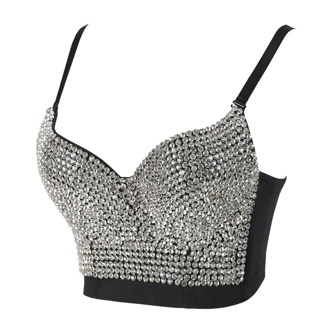 Irene Tinnie Hand-Made Pearls Jewel Diamond Bralet Women Bustier Bra Wedding Party Night Club Corset Cropped Top Vest Plus Size