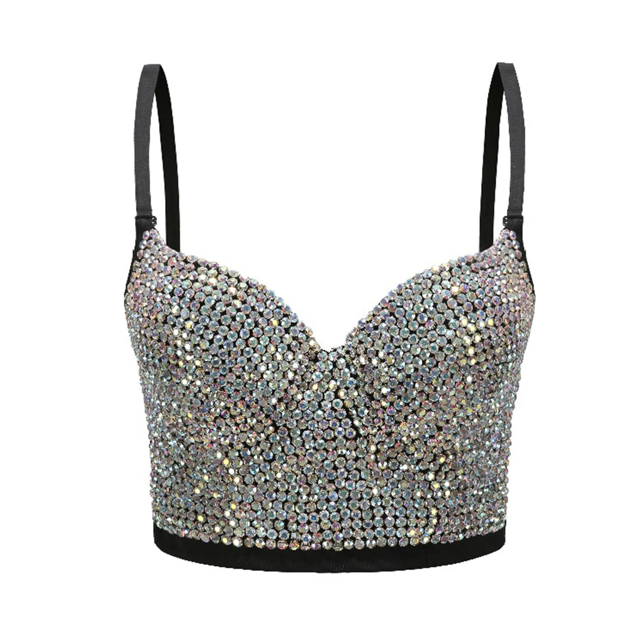 Irene Tinnie Hand-Made Pearls Jewel Diamond Bralet Women Bustier Bra Wedding Party Night Club Corset Cropped Top Vest Plus Size