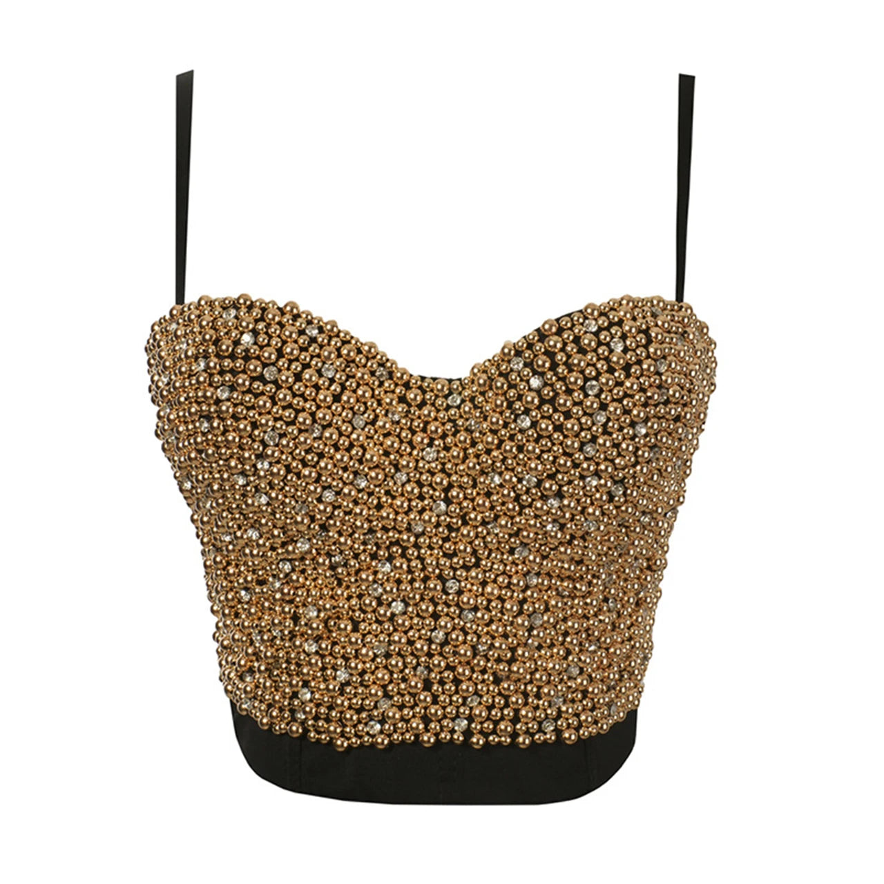 Irene Tinnie Hand-Made Pearls Jewel Diamond Bralet Women Bustier Bra Wedding Party Night Club Corset Cropped Top Vest Plus Size