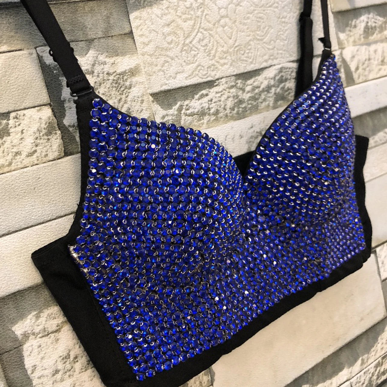 Irene Tinnie Hand-Made Pearls Jewel Diamond Bralet Women Bustier Bra Wedding Party Night Club Corset Cropped Top Vest Plus Size