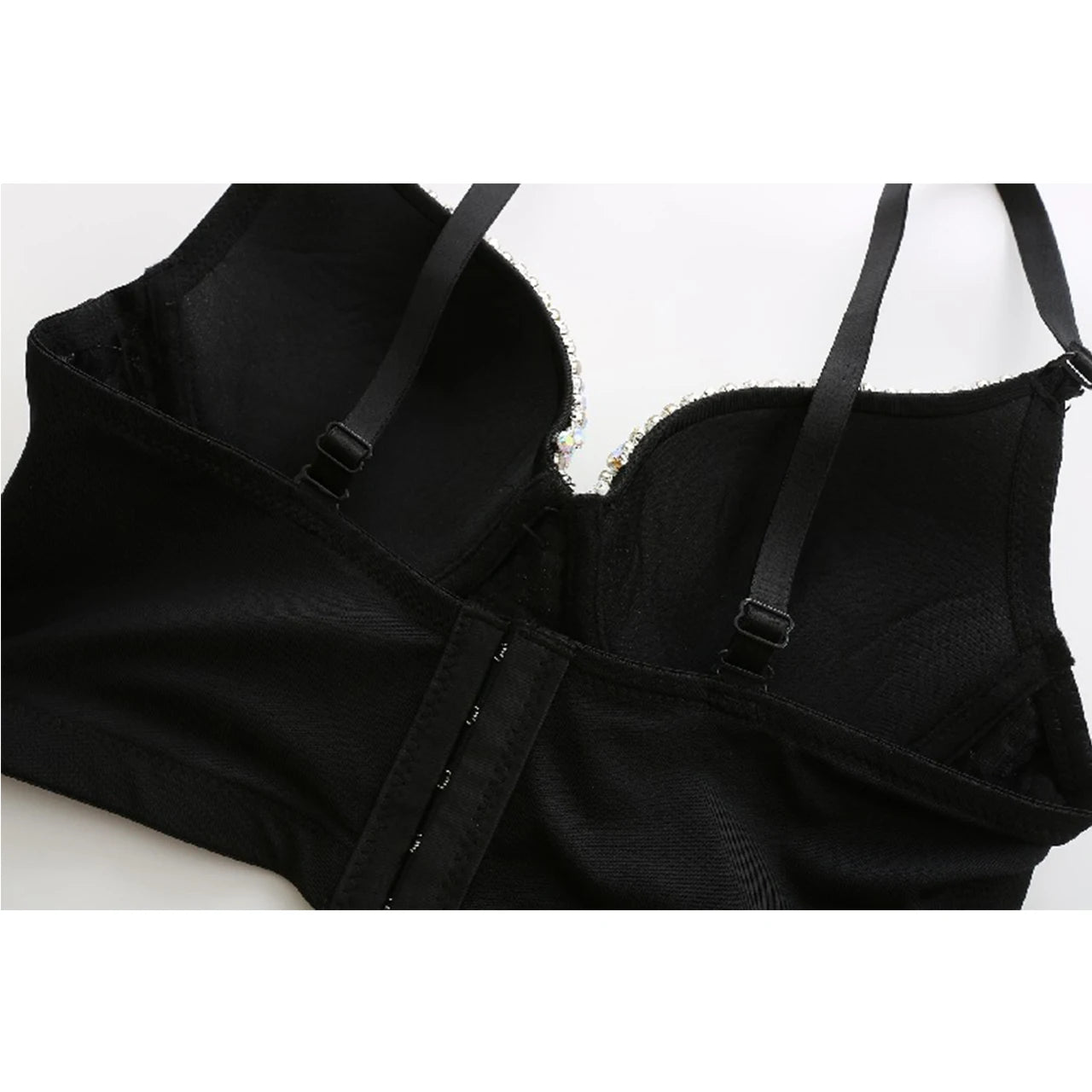 Irene Tinnie Hand-Made Pearls Jewel Diamond Bralet Women Bustier Bra Wedding Party Night Club Corset Cropped Top Vest Plus Size