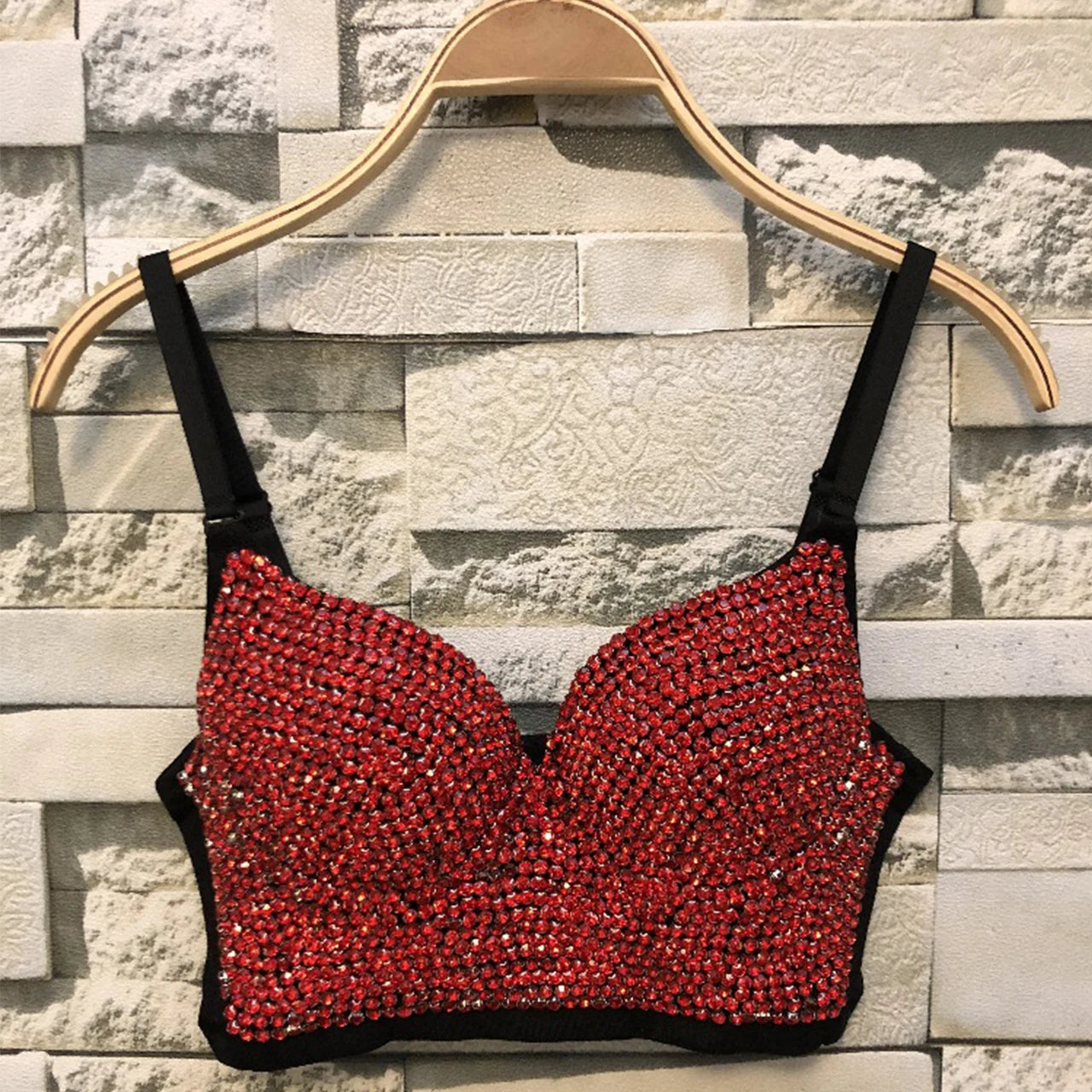 Irene Tinnie Hand-Made Pearls Jewel Diamond Bralet Women Bustier Bra Wedding Party Night Club Corset Cropped Top Vest Plus Size
