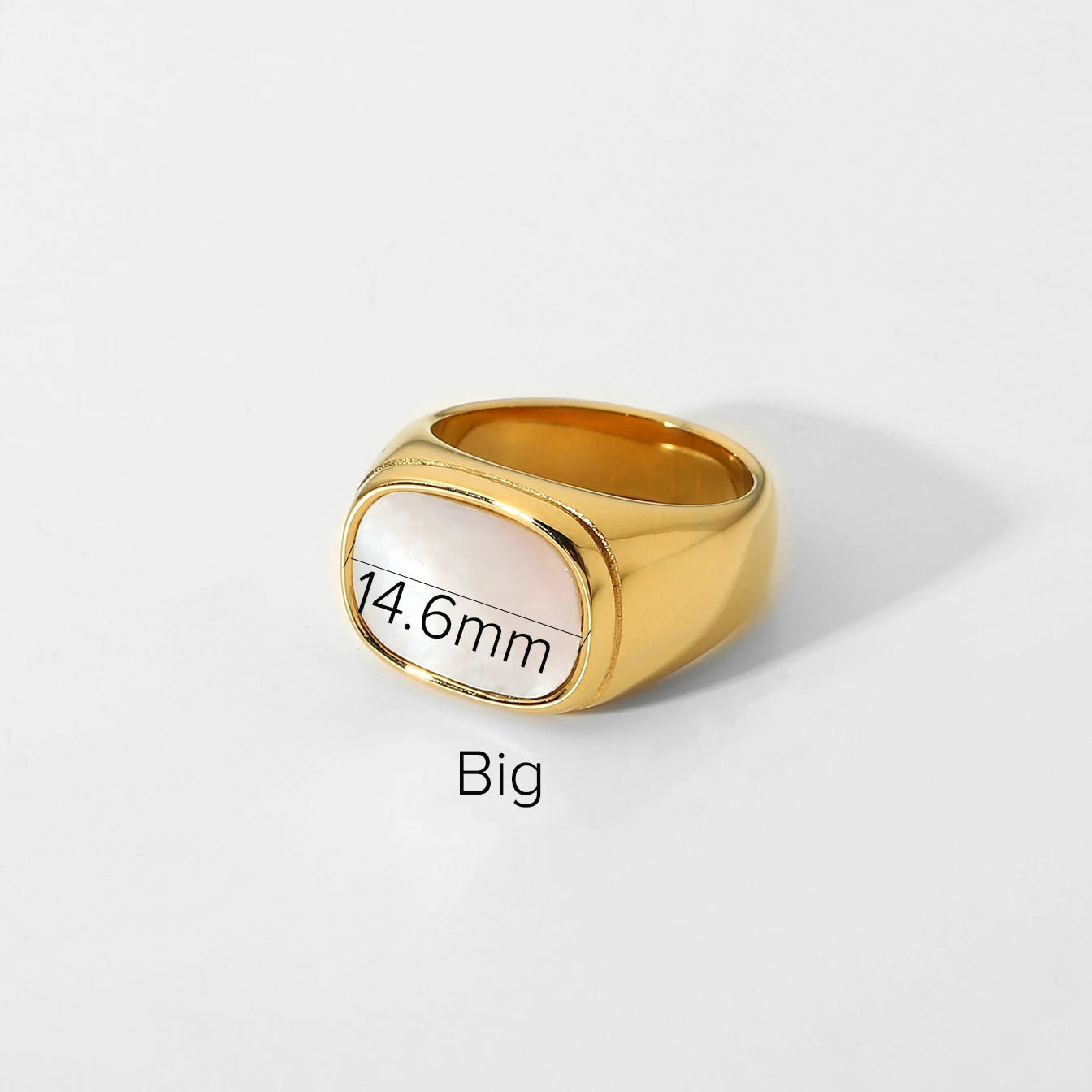 Stainless Steel Chubby Rings for Women With Zircon Shell Understated Delicate Female Engagement Jewelry