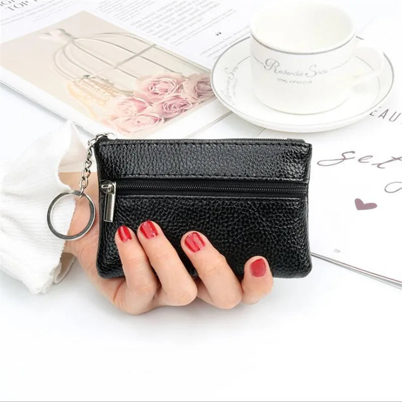 PU Leather Coin Purses Women's Small Change Money Bags Pocket Wallets Key Holder Case Mini Functional Pouch Zipper Card Wallet