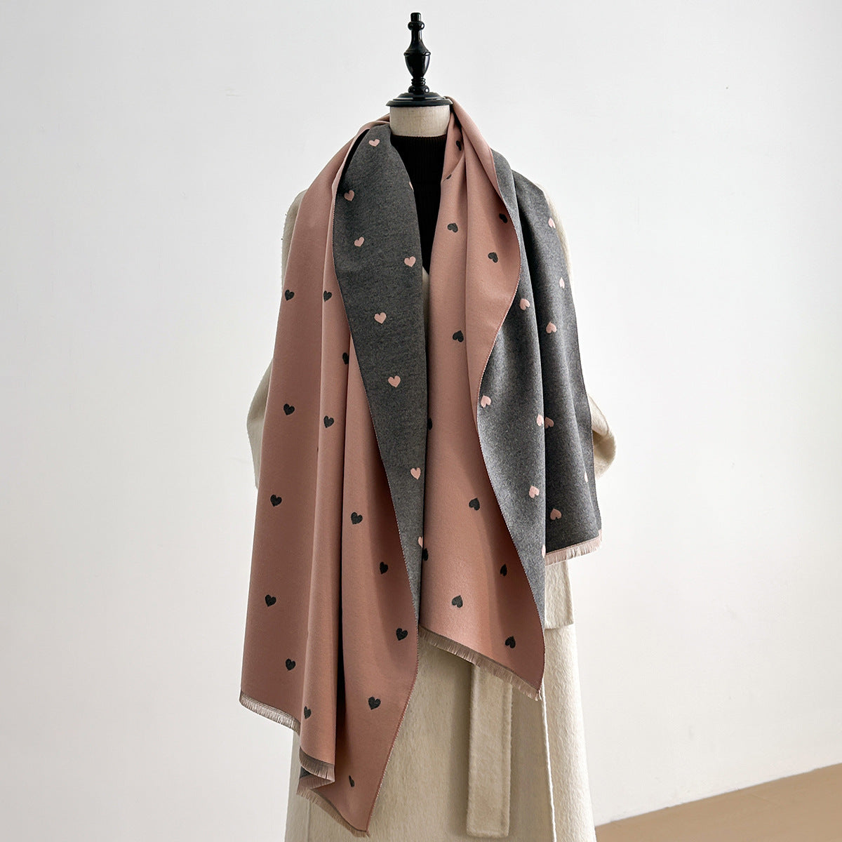 Jacquard Landscape Painting Imitation Cashmere Scarf for Women's Office Air-Conditioned Room Thickeneded Warm Long Trendyy Hot Style Scarf