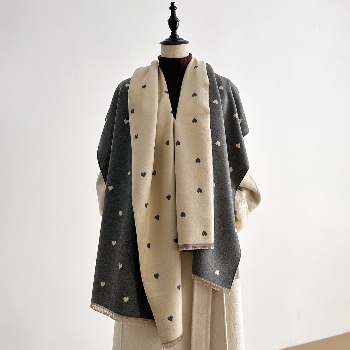 Jacquard Landscape Painting Imitation Cashmere Scarf for Women's Office Air-Conditioned Room Thickeneded Warm Long Trendyy Hot Style Scarf