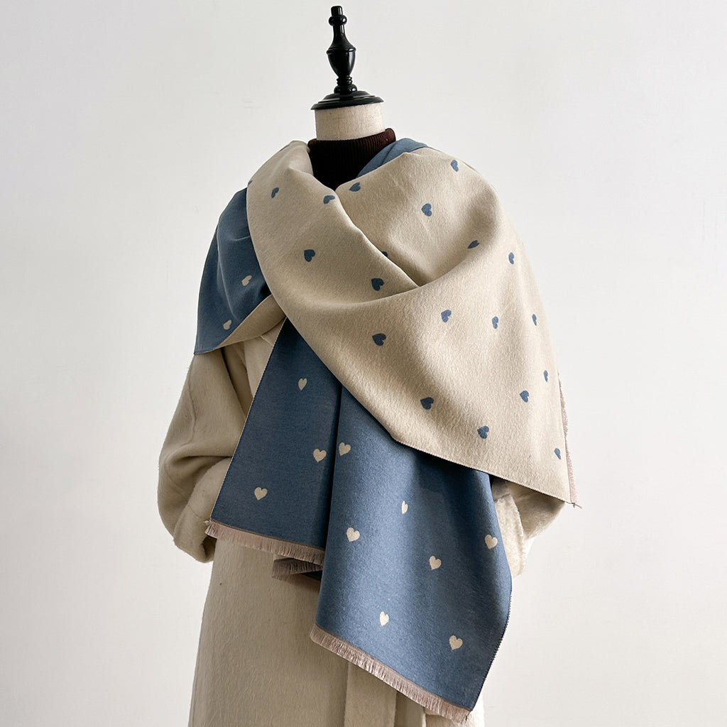 Jacquard Landscape Painting Imitation Cashmere Scarf for Women's Office Air-Conditioned Room Thickeneded Warm Long Trendyy Hot Style Scarf