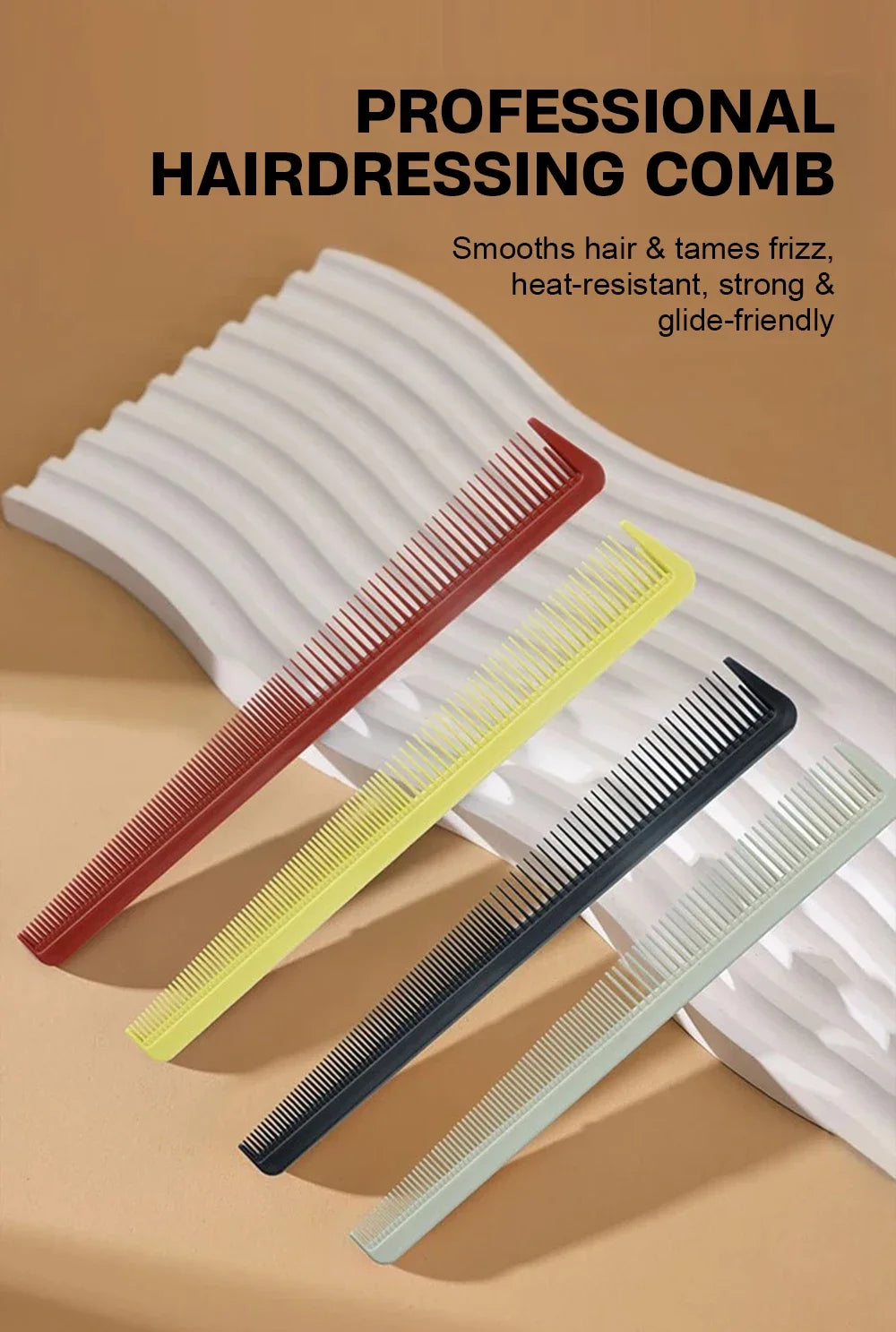 2pcs Set Professional Barbershop Hairdressing Dense Teeth Comb Anti-Static Edge Corner Comb Flat Haircut Styling Trimming Tools