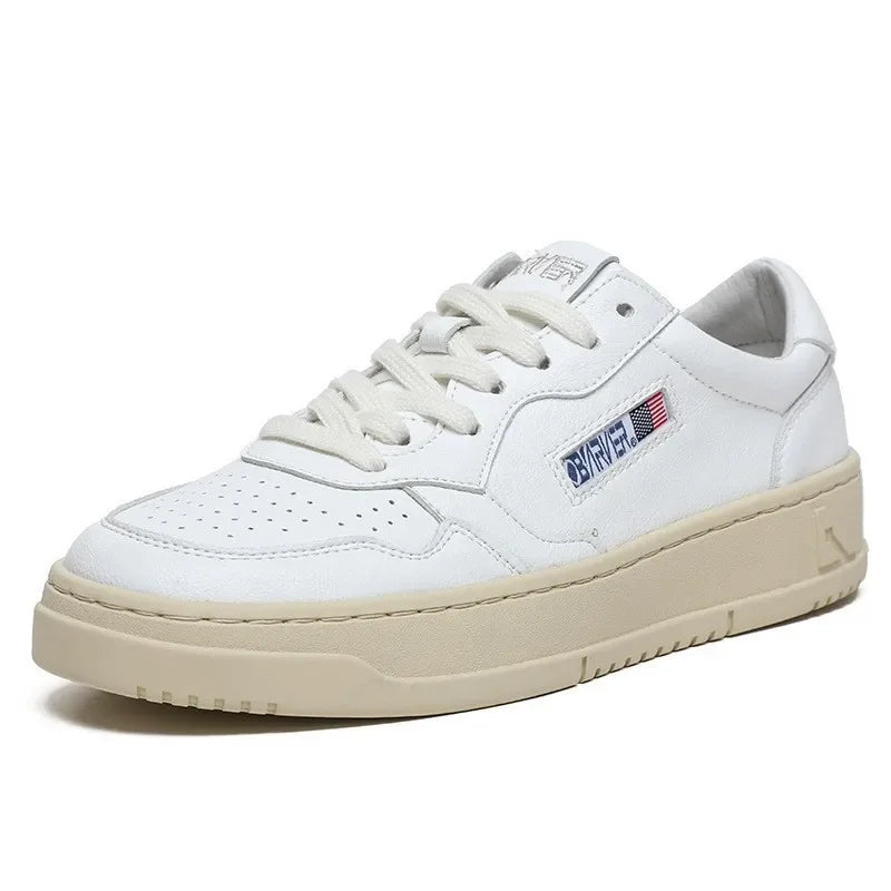 Vintage Leather Casual Shoes Thick Bottom Breathable Women's Sneakers Small to Large Size Options Grape Mom's Retro Shoes