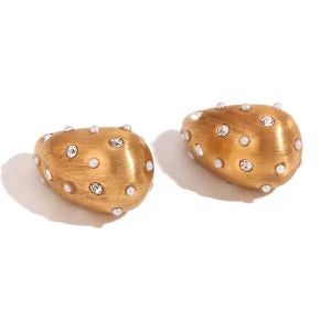E.B.belle Water Droplet Series Earrings Stainless Steel 18K Gold Plated Women Statement Jewelry Accessories