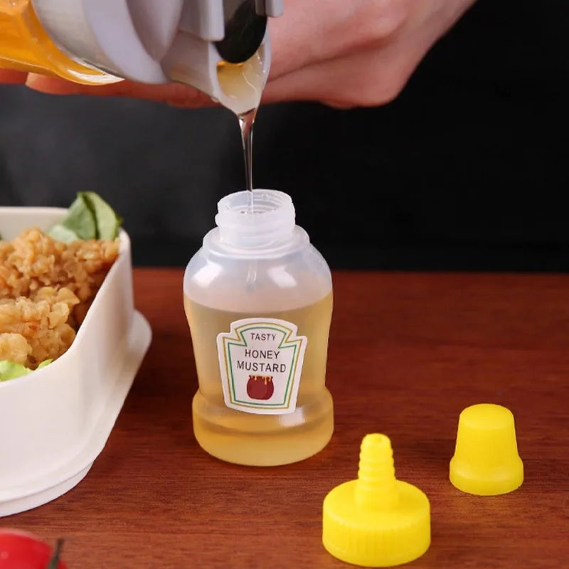 36/4x Mini Condiment Bottles Plastic Oval Squeeze Containers for Sauces Honey Salad Dressing Lunchbox Squeezable Containers Jars