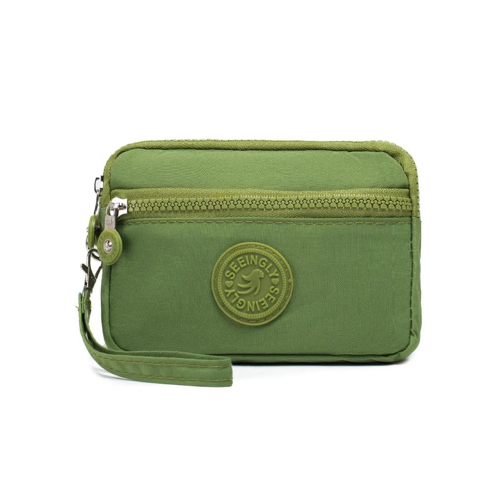 Waterproof Double Layers Zipper Coin Bags Purse Large Capacity Wallet Pouch Card Holder Bank ID Credit Card Keys  Storage Bags