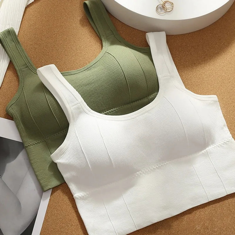 1PCBreathable Sports Bra Anti-Sweat Fitness Top Women Seamless Yoga Bra Shockproof Crop Top Push Up Sport Bra Gym Workout Top