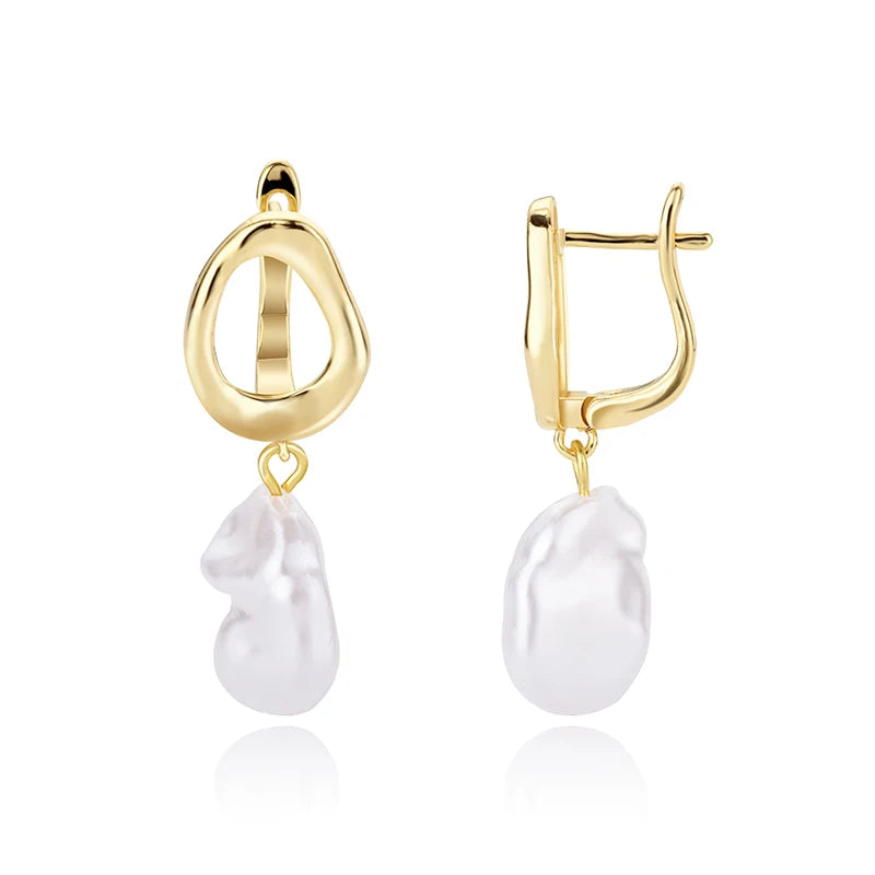 Pearl Drop Dangle Earrings For Women Vintage Sweet Baroque Pearl Earring Wedding Party Jewelry Accessories Christmas Gift Mujer