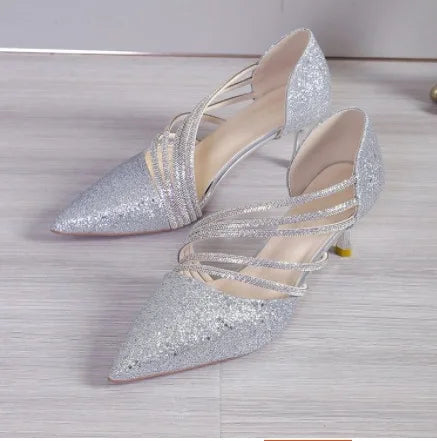 Fashion Sexy Ladies Party Sandals High Heels 2025 Pointed Toe Shin Women Pumps Summer Hot Sale Sandals 34-43 Sandalias De Mujer