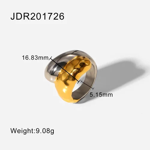Stainless Steel Chubby Rings for Women With Zircon Shell Understated Delicate Female Engagement Jewelry
