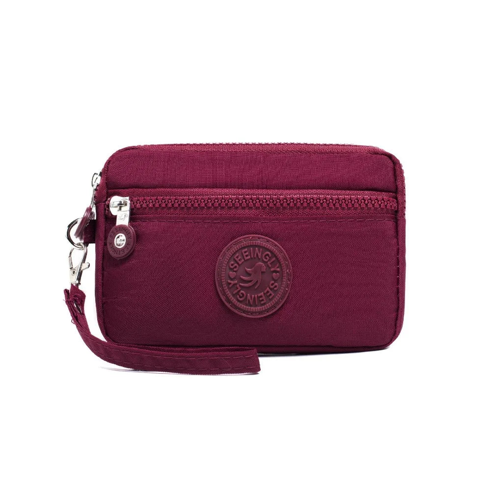 Waterproof Double Layers Zipper Coin Bags Purse Large Capacity Wallet Pouch Card Holder Bank ID Credit Card Keys  Storage Bags