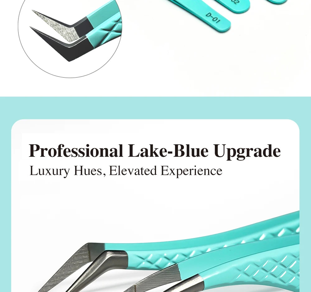 DIYDAY Anti-Slip Tweezers, High-Density Fiber Tip for Eyelash Extensions & Eyebrow, Professional Precision Beauty Tools