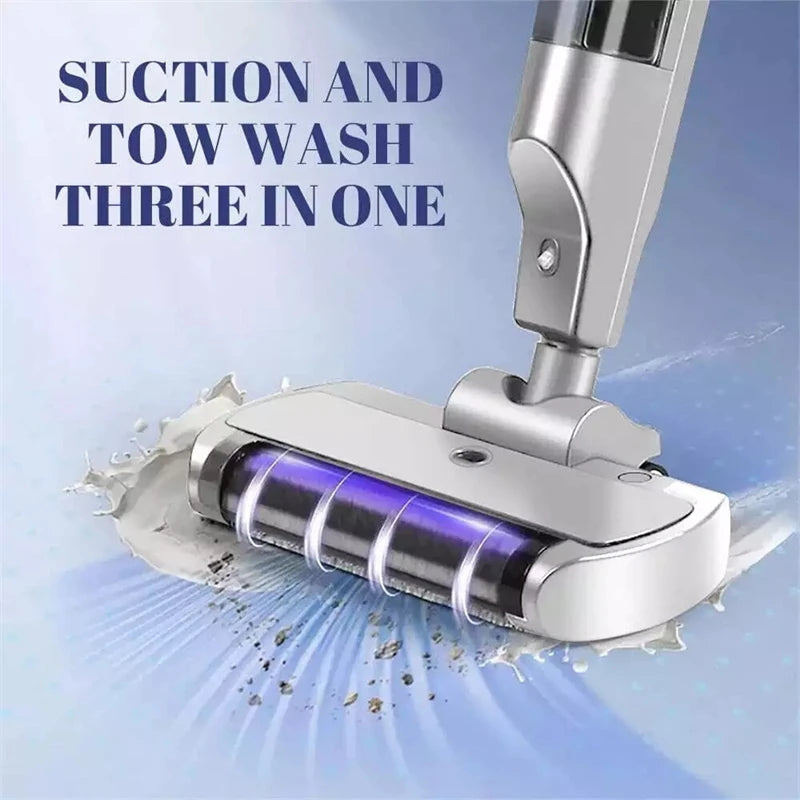 Handheld Cordless Hard Floor Sweeper Vacuum Cleaner Wireless Electric Mop Cleaner Automatic  2 in 1 Wet & Dry Home Cleaner