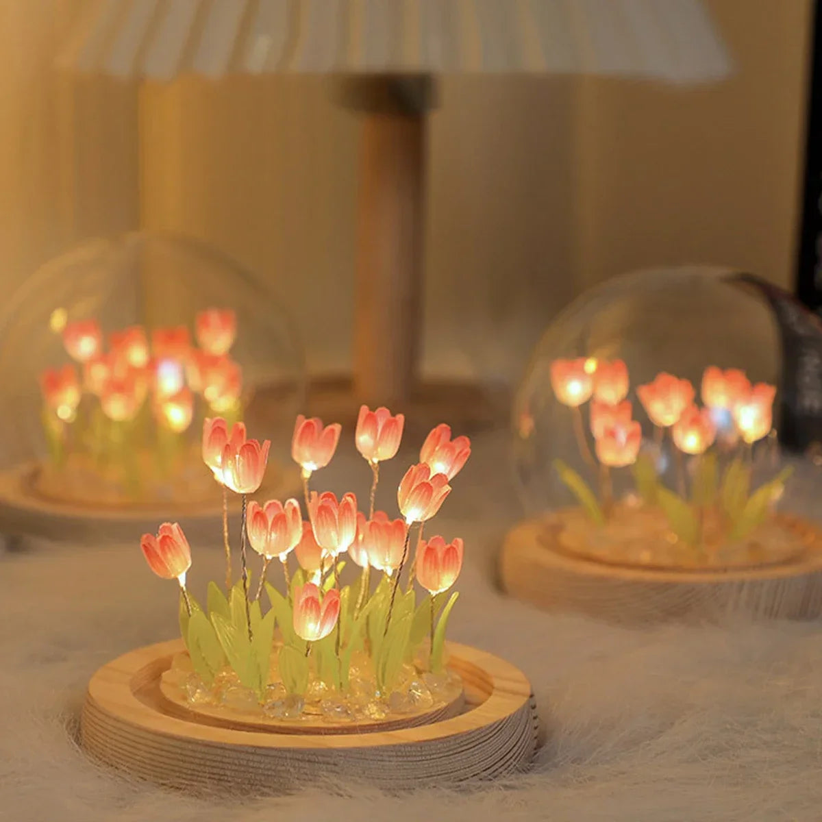 LED DIY Handmade Mini Tulip Night Light Materials Cute Home Decor Birthday Gift For Girl Family Friend Child Christmas Ornament