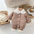 2025 Winter Plush Thicken Baby Romper Toddler Girls Boys Jumpsuit One-Pieces Bodysuits Baby Padded Thickened Crawling Suit