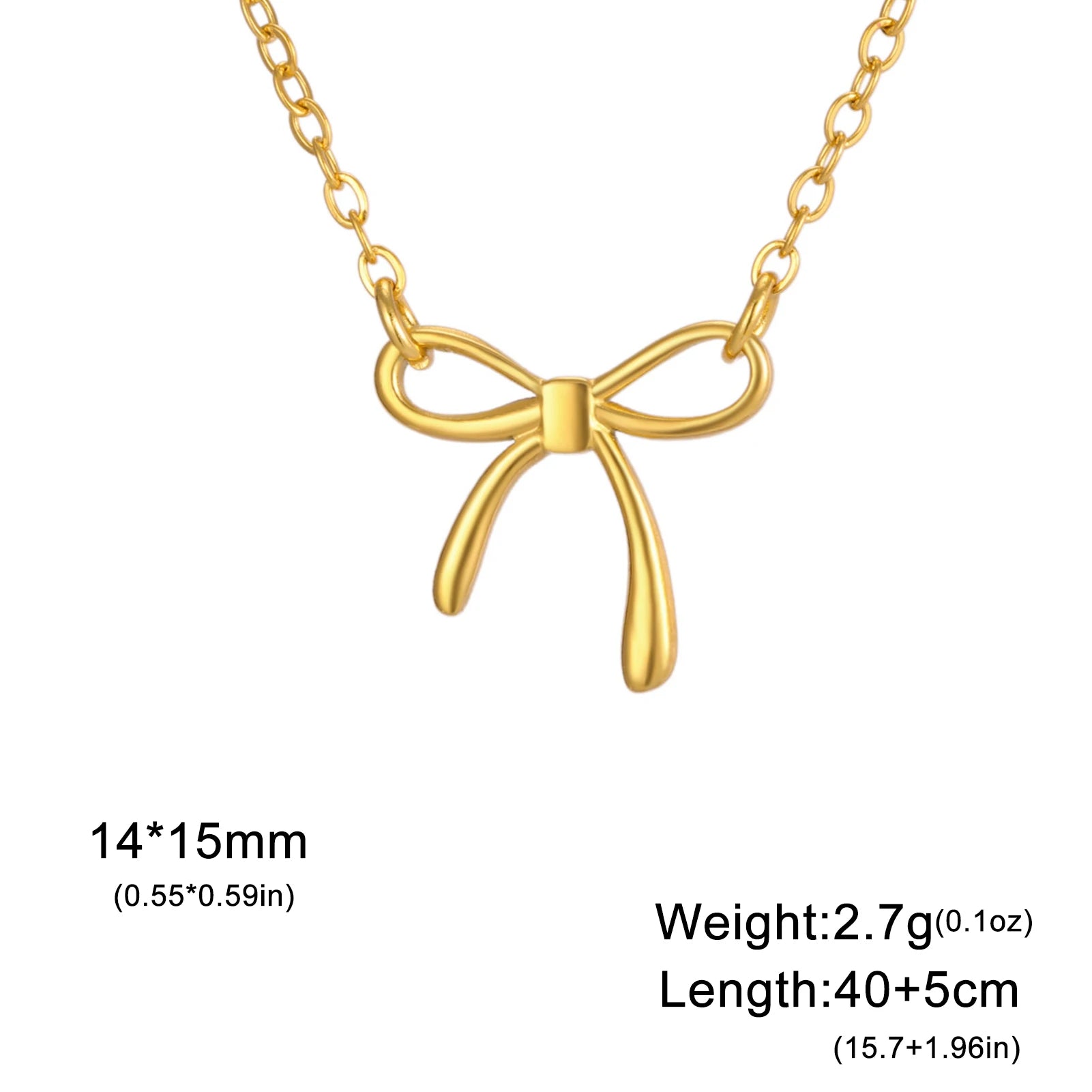 Bow pendant women's necklace stainless steel sweet romantic women's pendant necklace couple birthday anniversary jewelry gift