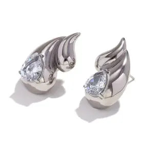 E.B.belle Water Droplet Series Earrings Stainless Steel 18K Gold Plated Women Statement Jewelry Accessories