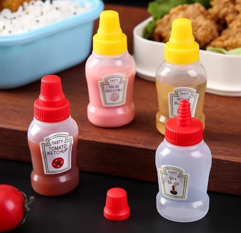 Mini Tomato Ketchup Bottle Portable Small Sauce Container Salad Dressing Pantry S For Bento Box Household Plastic Gravy Boat