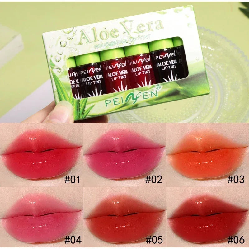 6Pcs Water Glow Jelly Moisturizing Lip Gloss Set Transparent Lip Glaze Oil Hydrating Lip Plumper Liquid Lipstick Lips Cosmetic