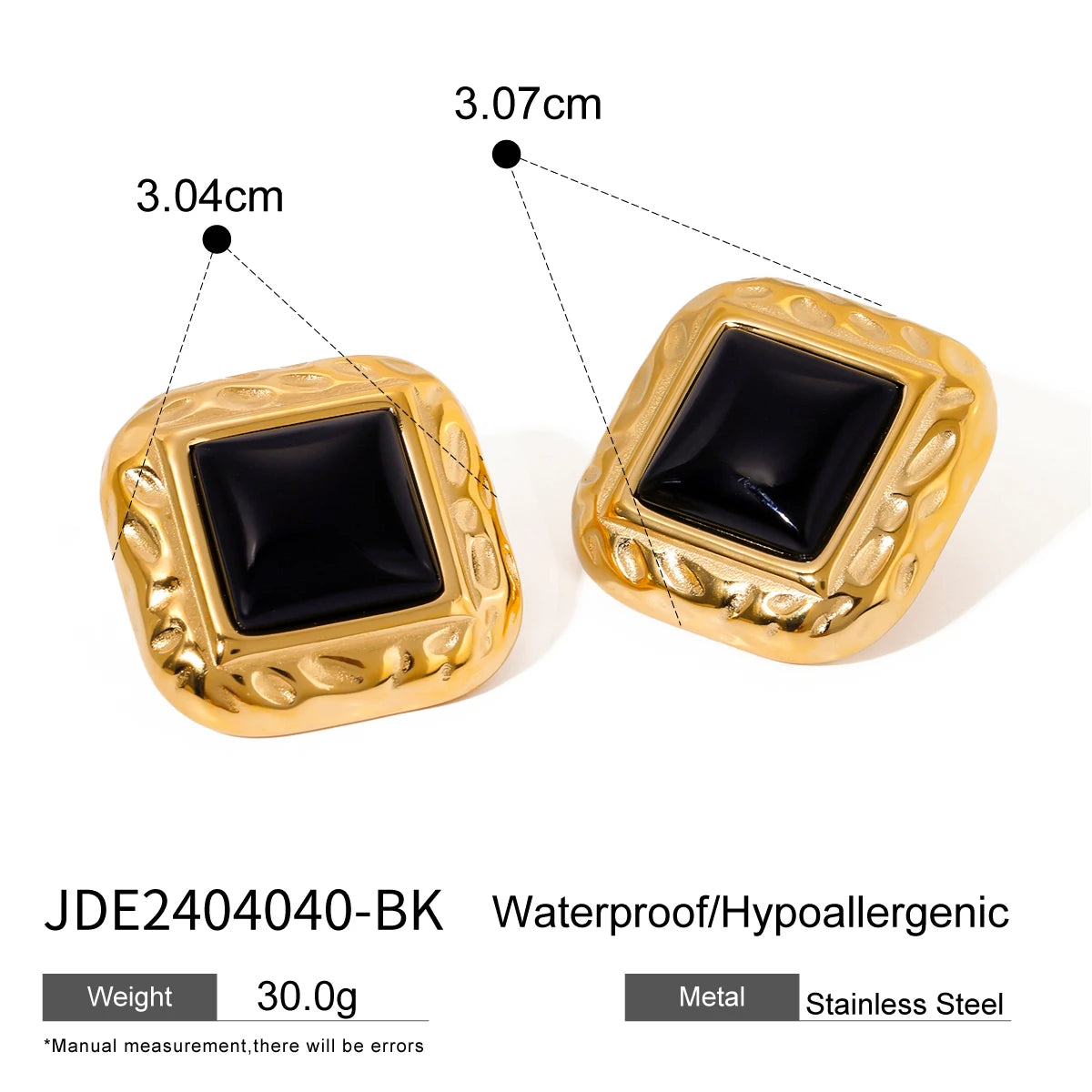Uworld Vintage Minimalist Stainless Steel Elegant Stud Earrings for Women Waterproof 18k Gold Color Texture Metal Distinctive