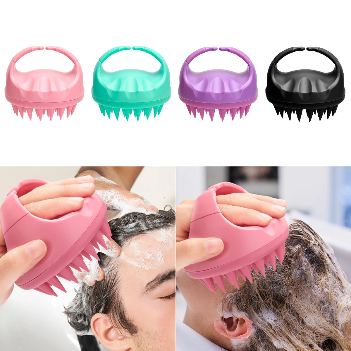 Silicone Scalp Massager - Deep Cleansing Shampoo Brush for Itchy Scalp & Professional Hair Care | Essential Oil Shampoo Comb