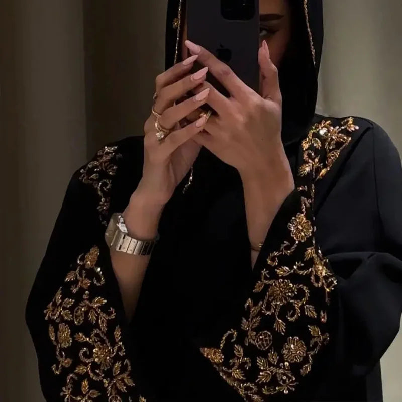 Muslim Women Dresses 3 Piece Sets Scarf Abaya Diamonds Ramadan Morocco Dubai Kaftan Party Vestidos Arab Long Robe Abayas Suits