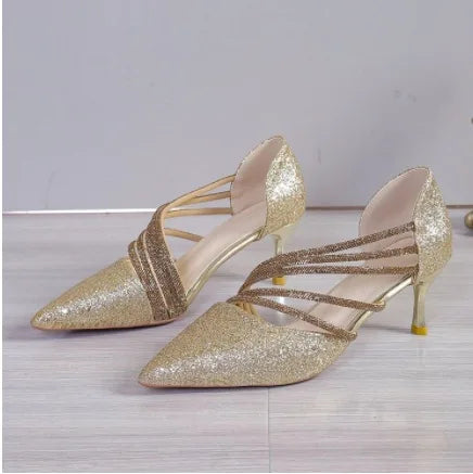 Fashion Sexy Ladies Party Sandals High Heels 2025 Pointed Toe Shin Women Pumps Summer Hot Sale Sandals 34-43 Sandalias De Mujer