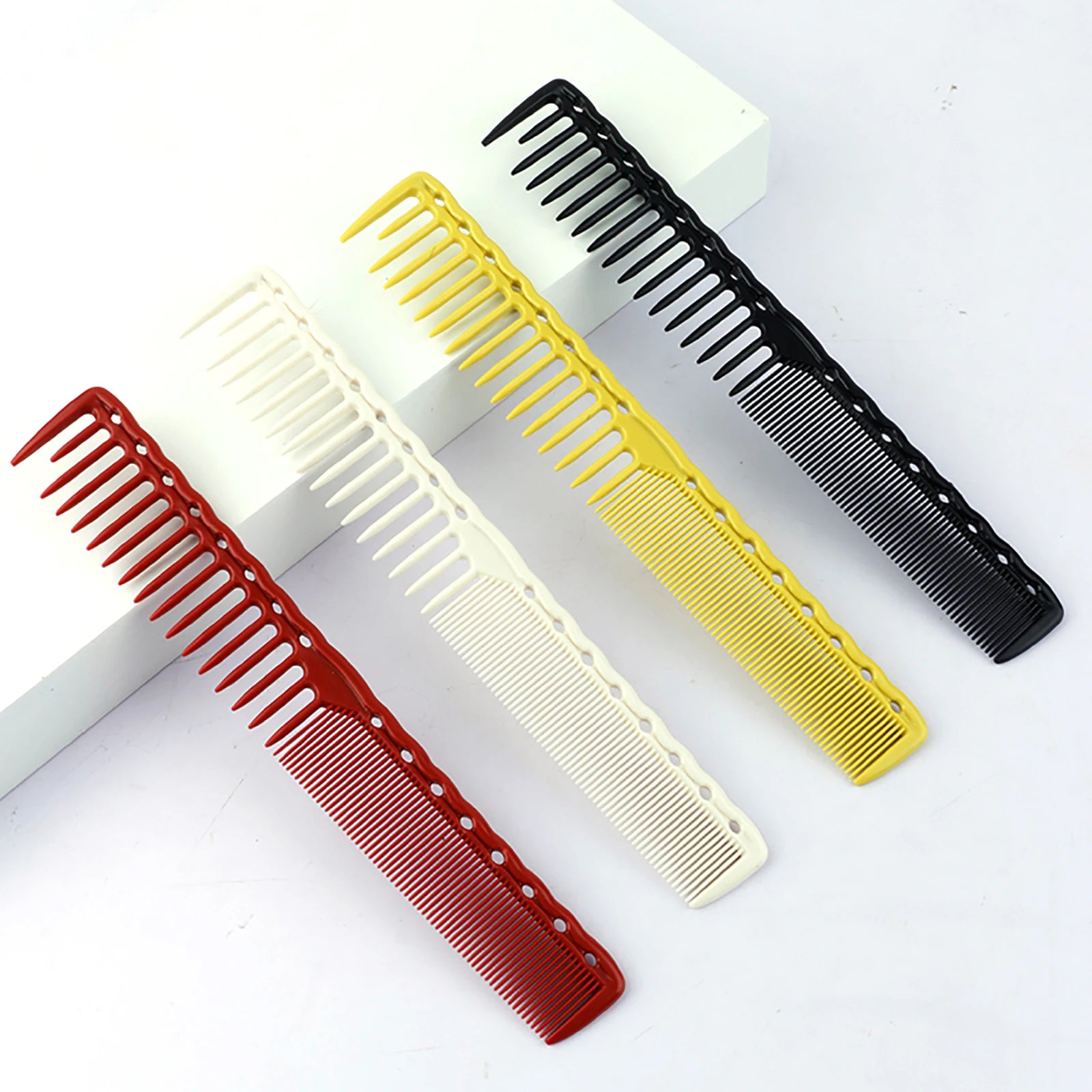 2pcs Set Professional Barbershop Hairdressing Dense Teeth Comb Anti-Static Edge Corner Comb Flat Haircut Styling Trimming Tools