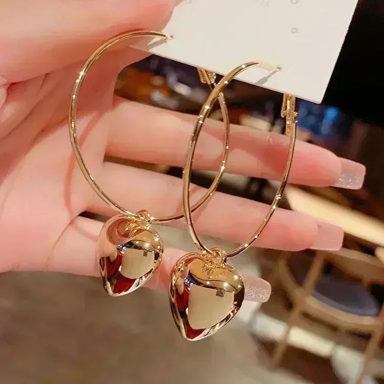 Concave Convex Uneven Ear Accessories Alloy Gift For Women's Gift Gold Colour Earring Ear Stud Heart Earrings Fashion Jewelry