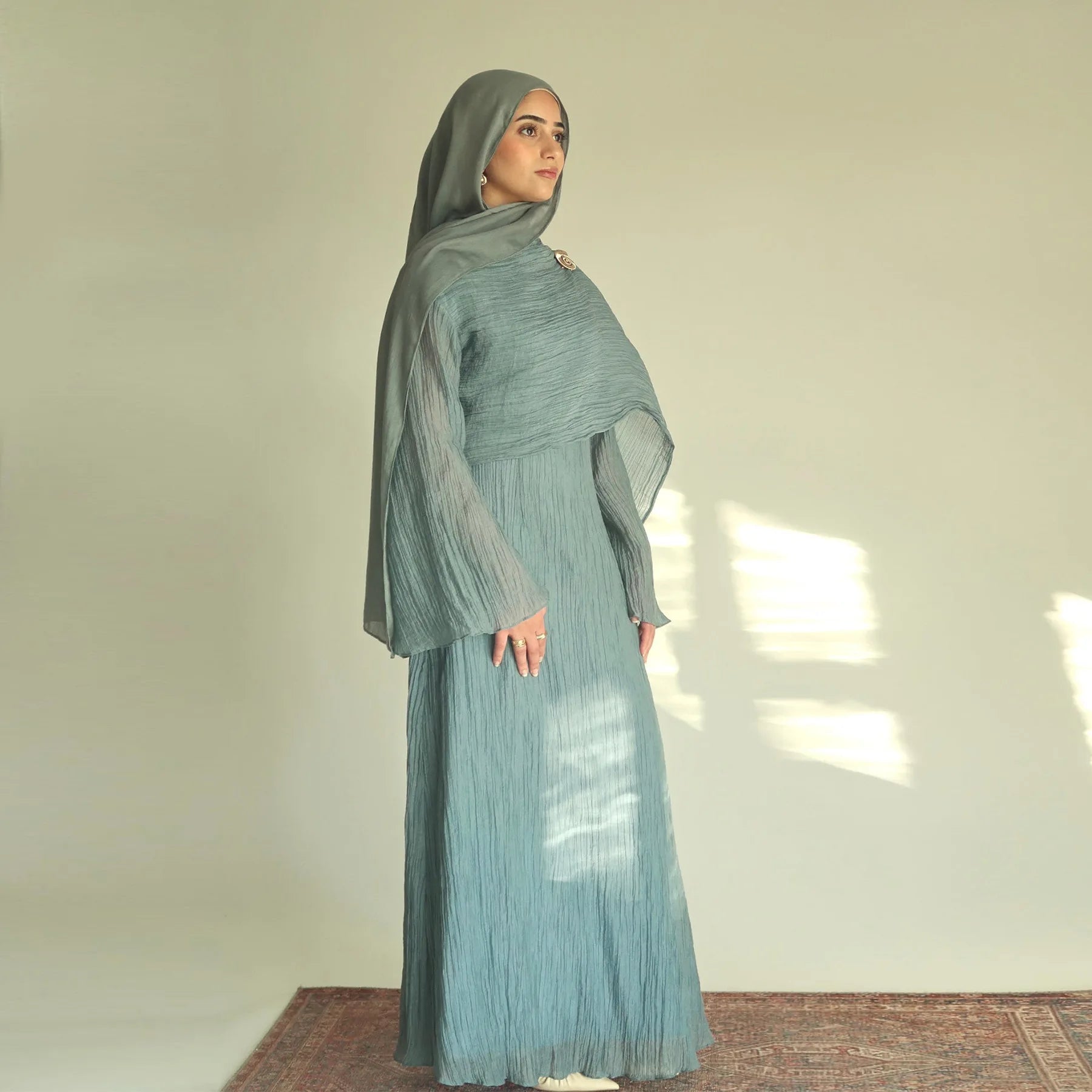 Two Piece Middle East Muslim Cardigan Set for Women Ramadan Eid Dubai Modest Abaya Dress Elegant Islam Solid Turkey Robe Outfit