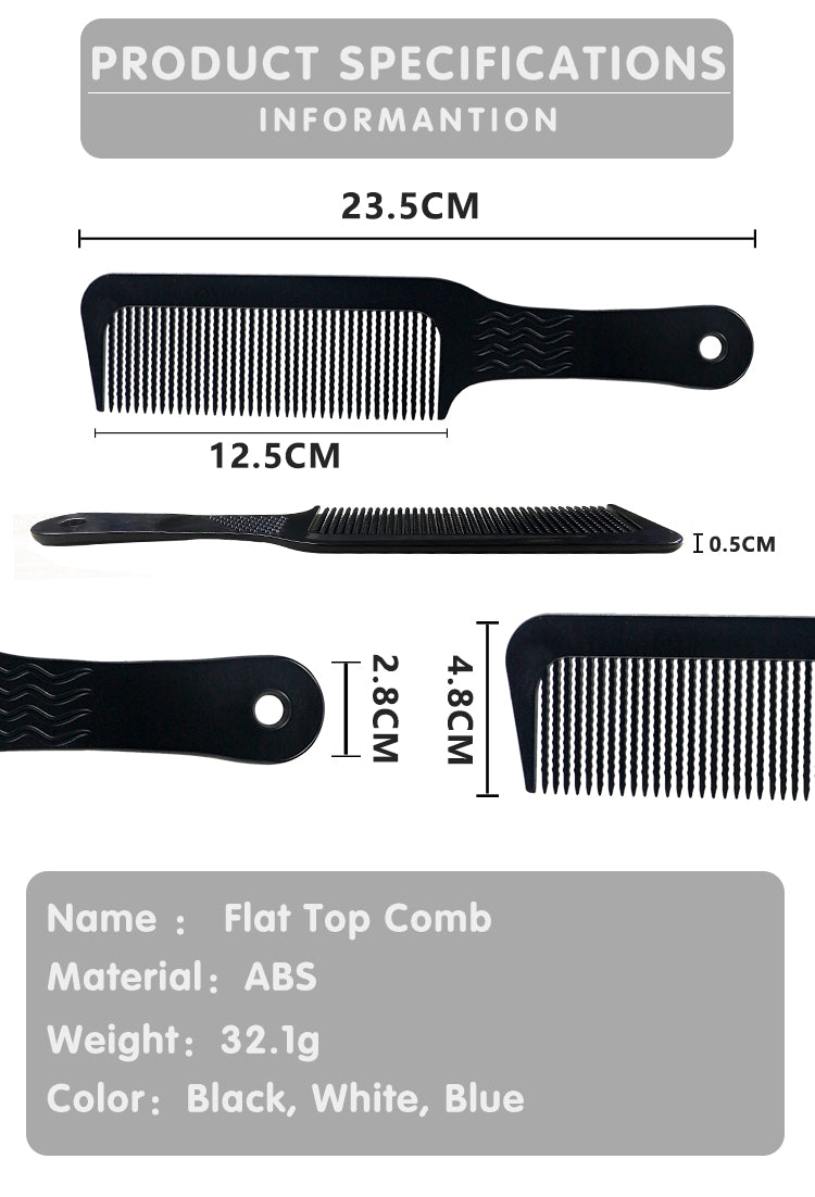 Barber Hairdressing Clipper Comb Anti Static Flat Top Comb for Hairdresser Barber Cutting Comb Professional Salon Beauty Tools