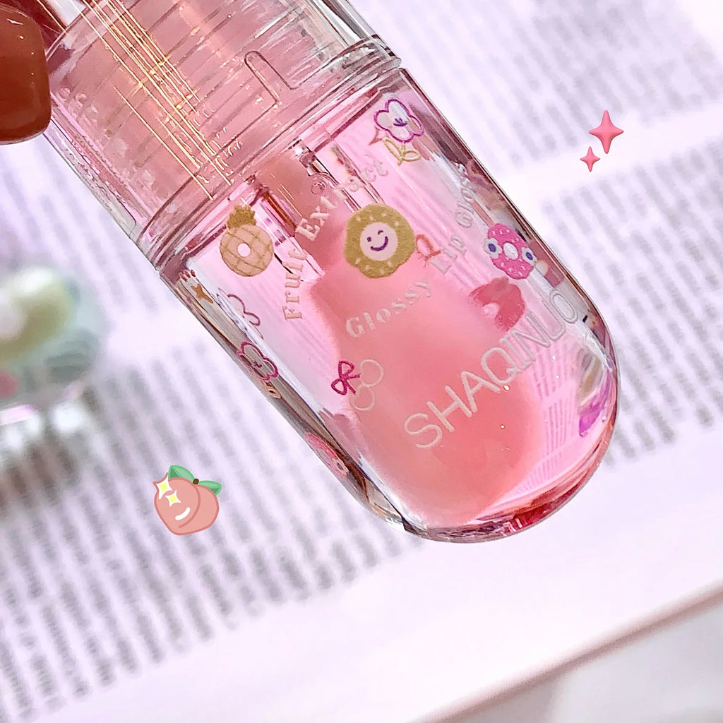 1/3Pcs Fruit Lip Oil Set Transparent Jelly Mirror Water Lip Gloss Nourishing Moisturising Anti-Dry Lips Plumping Makeup Lip Care