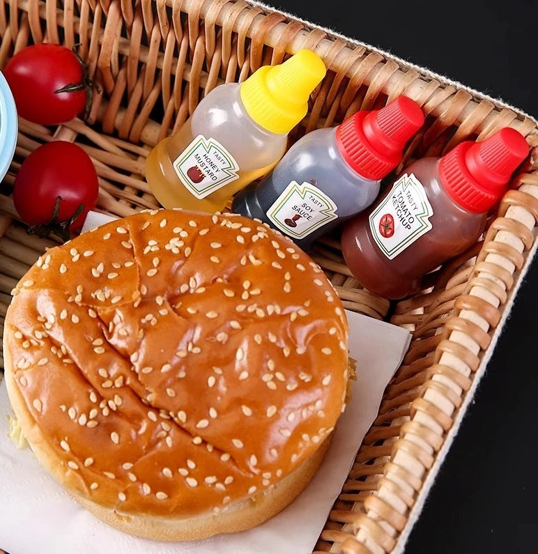 Mini Tomato Ketchup Bottle Portable Small Sauce Container Salad Dressing Pantry S For Bento Box Household Plastic Gravy Boat
