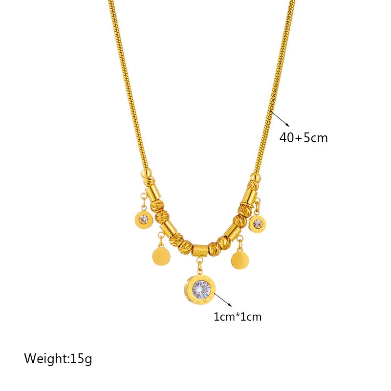 Stainless Steel Gold Color Roman Number Zircon Bracelet For Women Fashion Girls Charm Bracelets Party Jewelry Gifts