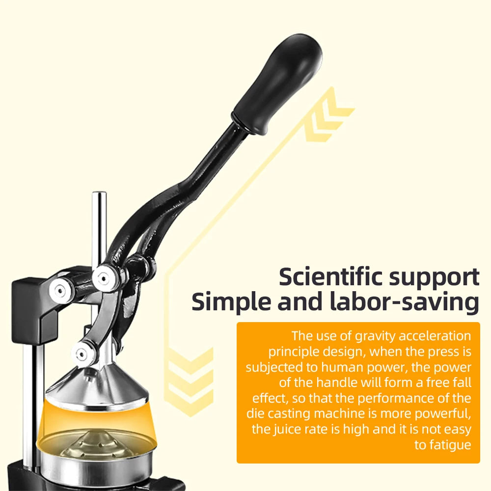 Hand Press Juicer Machine Kitchen Cast-Iron Squeezer Commercial HeavyDuty Countertop Stainless Steel Sturdy Manual Citrus Press