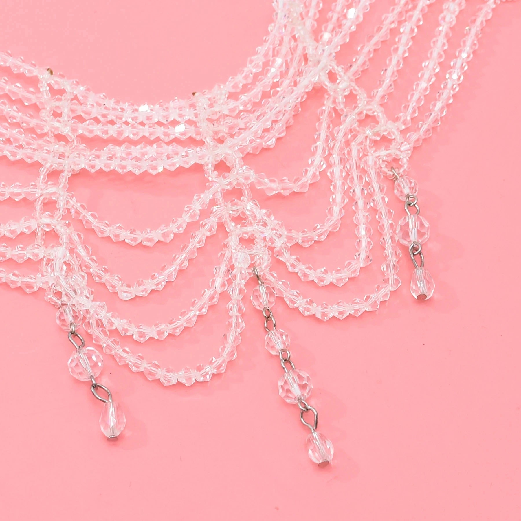 Fashion Black White Crystal Beads Necklace for Women Handmade Bohemian Drop Beaded  Choker Necklaces Ladies' Charm Jewelry