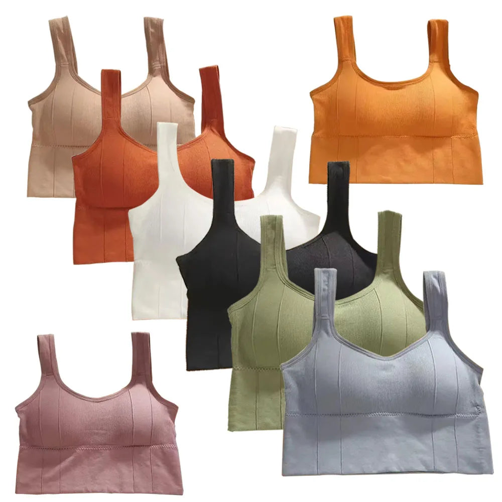 1PCBreathable Sports Bra Anti-Sweat Fitness Top Women Seamless Yoga Bra Shockproof Crop Top Push Up Sport Bra Gym Workout Top
