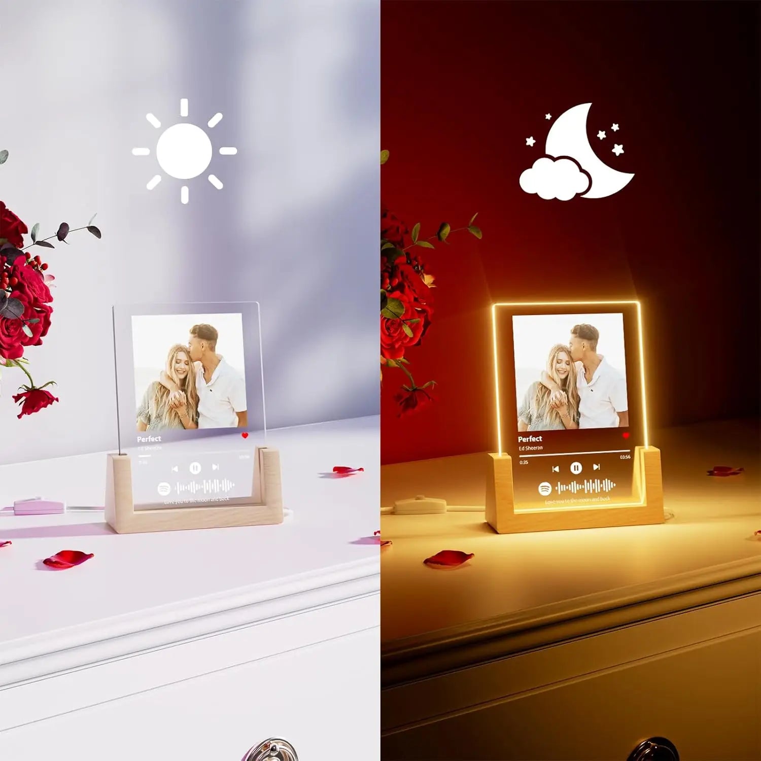 Customized Spotify Music Plaque Gifts For Anniversary Valentine Day Personalized Acrylic Photo Frame Lamp Copule Romantic Gifts