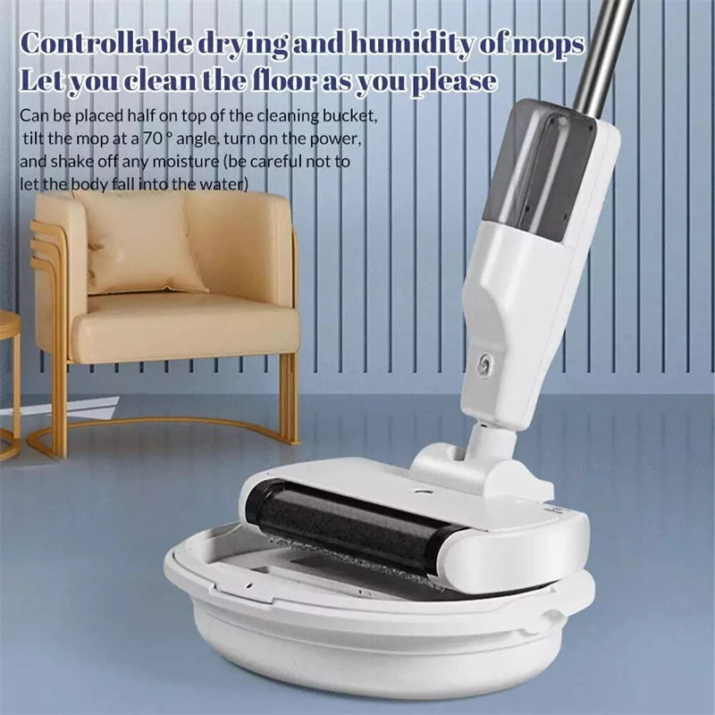 Handheld Cordless Hard Floor Sweeper Vacuum Cleaner Wireless Electric Mop Cleaner Automatic  2 in 1 Wet & Dry Home Cleaner