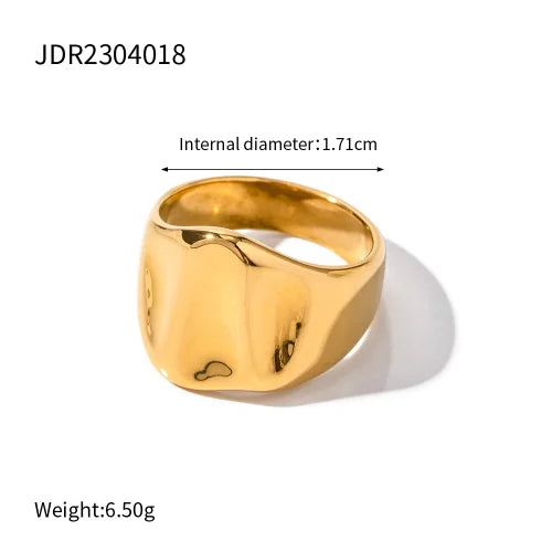 Stainless Steel Chubby Rings for Women With Zircon Shell Understated Delicate Female Engagement Jewelry